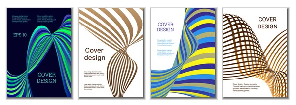Dergiler Afişler Posterler Için Kapak Tasarımı Kapak Çok Renkli Dalgalı — Stok Vektör