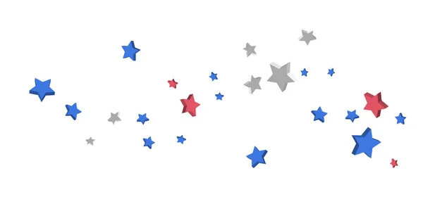 Padající Hvězdy Konfety Modré Červené Bílé Hvězdy Slavnostní Zázemí Abstraktní — Stockový vektor