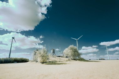 Kızılötesi fotoğrafçılık - gökyüzü altındaki bulutlu manzaranın fotoğrafı - dünyamızın kızılötesi spektrumdaki sanatı