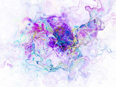 Soyut arkaplan çizimi, modern hipster fraktal alev grafiği. Renkli sürreal poster, afiş