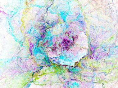 Soyut arkaplan çizimi, modern hipster fraktal alev grafiği. Renkli sürreal poster, afiş