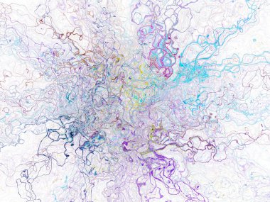 Soyut arkaplan çizimi, modern hipster fraktal alev grafiği. Renkli sürreal poster, afiş