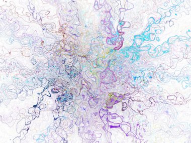 Soyut arkaplan çizimi, modern hipster fraktal alev grafiği. Renkli sürreal poster, afiş