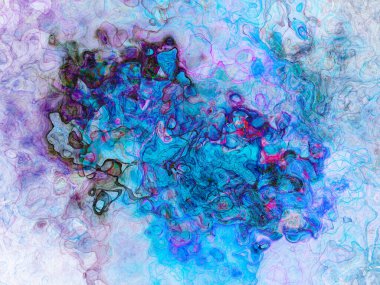 Soyut arkaplan çizimi, modern hipster fraktal alev grafiği. Renkli sürreal poster, afiş