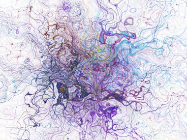 Soyut arkaplan çizimi, modern hipster fraktal alev grafiği. Renkli sürreal poster, afiş