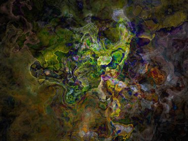 Soyut arkaplan çizimi, modern hipster fraktal alev grafiği. Renkli sürreal poster, afiş