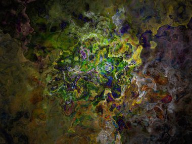 Soyut arkaplan çizimi, modern hipster fraktal alev grafiği. Renkli sürreal poster, afiş