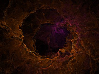 Soyut arkaplan çizimi, modern hipster fraktal alev grafiği. Renkli sürreal poster, afiş