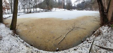 bulutlu bir gökyüzünün altındaki doğal manzara manzarası