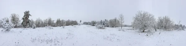 Malowniczy Widok Panoramy Naturalnego Krajobrazu Pod Zachmurzonym Niebem — Zdjęcie stockowe