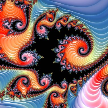 Soyut arkaplan çizimi, modern hipster fraktal alev grafiği. Renkli sürreal poster, afiş