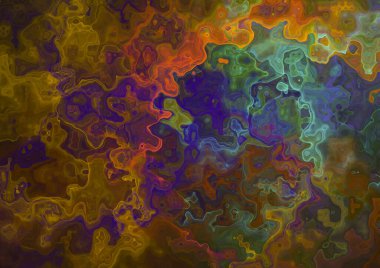 Soyut arkaplan çizimi, modern hipster fraktal alev grafiği. Renkli sürreal poster, afiş