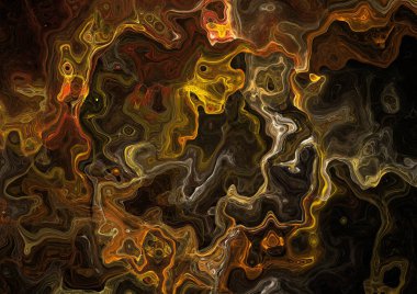 Soyut arkaplan çizimi, modern hipster fraktal alev grafiği. Renkli sürreal poster, afiş