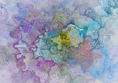 Soyut arkaplan çizimi, modern hipster fraktal alev grafiği. Renkli sürreal poster, afiş