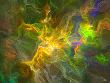 Soyut arkaplan çizimi, modern hipster fraktal alev grafiği. Renkli sürreal poster, afiş