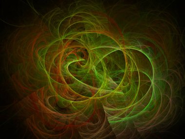 Soyut arkaplan çizimi, modern hipster fraktal alev grafiği. Renkli sürreal poster, afiş