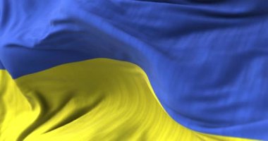 Ukrayna bayrağı rüzgarda dalgalanıyor. Direnişin ve zaferin sembolü, Rus saldırısına karşı savaş.