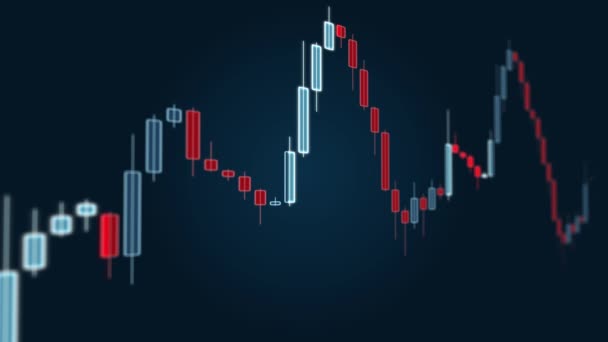 Aktiemarknaden Handel Diagram Ljusstake Crypto Valuta Plattform Börs Marknadskursen Ljus — Stockvideo