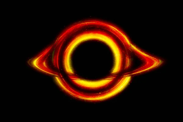 Ağ yazıları, posterler vs. için siyah arkaplan üzerinde bir kara delik gösteren soyut çizimler.