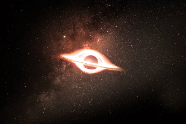 Μια Όμορφη Απεικόνιση Μιας Μαύρης Τρύπας Φόντο Ένα Πλήθος Αστεριών — Φωτογραφία Αρχείου