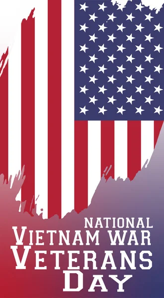 Nazionale Vietnam Veterani Guerra Giorno Poster Biglietto Auguri Banner Illustrazione — Vettoriale Stock