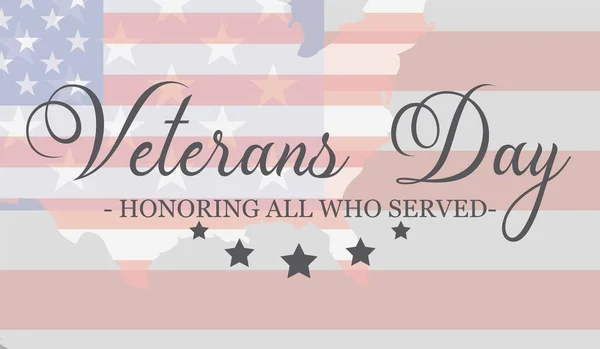 11Th November Veterans Day Honoring All Who Served Vector Banner — Stock Photo, Image