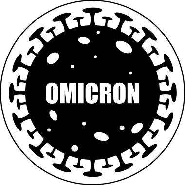 Omicron images drawing download.  Virus omicron vector illustration black outline. New virus strain coronavirus. Covid 19