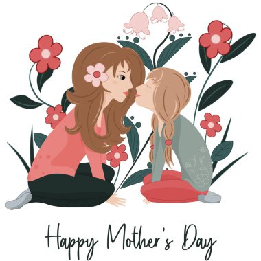Anneler günün kutlu olsun tatil illüstrasyon vektör formatı.