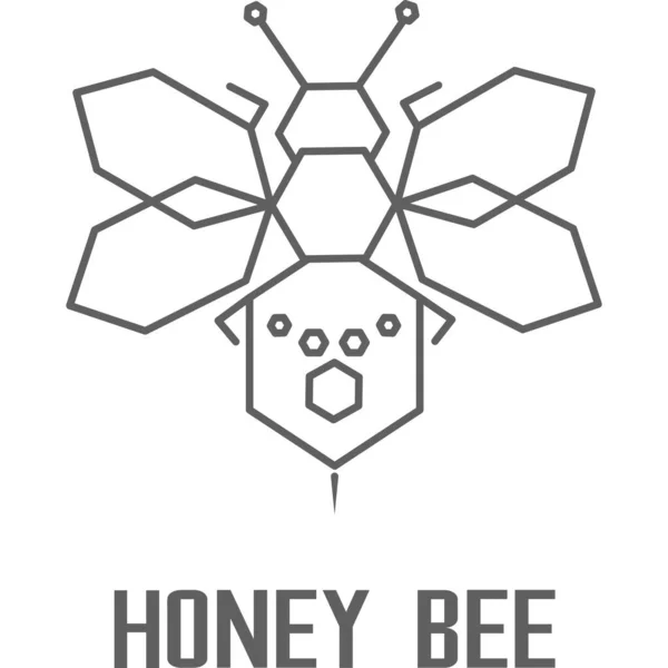 Bal arısı etiketi vektör formatında. Arı ve bal peteği siluetleri