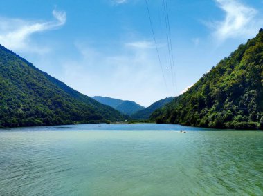The confluence of two rivers in Caucasian mountains, Adjara, Georgia