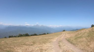 High snowy mountains in Georgia, Racha region
