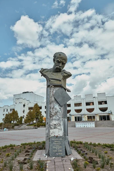 Executed Bust Ukrainian Poet Taras Shevchenko Ukraine Borodyanka April 2022 — Foto de Stock