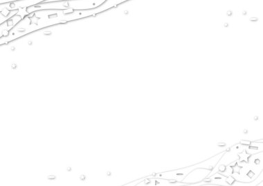 Beyaz geometrik dalga kağıt kesimi arka plan, su akışı soyut karışık 3D tasarım desen döşemeleri, dalgalı origami tarzı çizimler