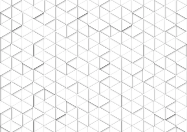 白い幾何学的な三角形の紙の背景 灰色の抽象的な3Dデザインパターンタイル 現代の折り紙スタイルのイラスト — ストック写真