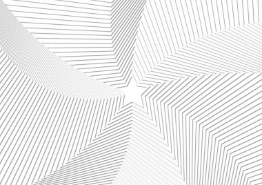 Soyut beyaz gri arkaplan, basit desenli yıldız geometrik halkaları, illüstrasyon yıldızları, kağıt kesiği origami kağıt kesimi sanat biçimi