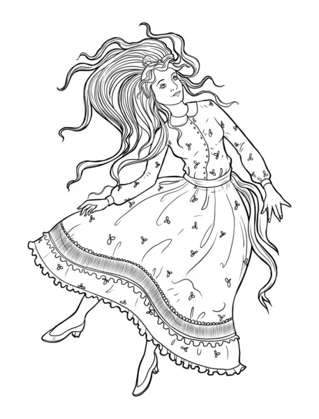 Alice Wonderland Fairytale Character Design Vector Illustration — Stock Vector
