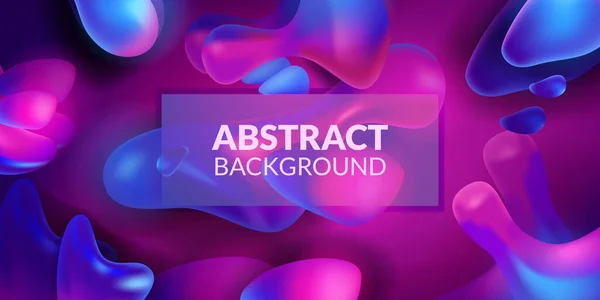 Lila Blau Neon Abstrakt Tropfen Klecks Dynamische Form Flüssige Blase — Stockvektor