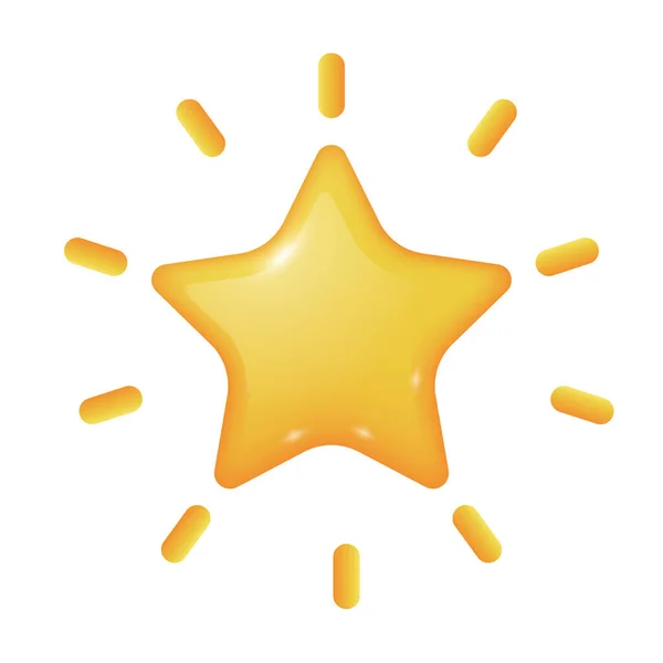 Χαριτωμένο Λαμπερό Κίτρινο Χρυσό Αστέρι Για Σήμα Σημείο Κριτική Βαθμολογία — Διανυσματικό Αρχείο