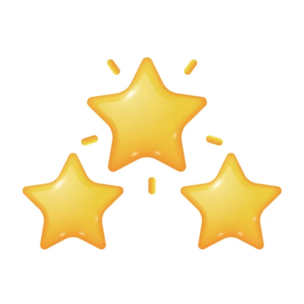 Χρυσά Κίτρινα Αστέρια Χαριτωμένο Εικονίδιο Για Επανεξέταση Πελάτη Ανατροφοδότηση Επίτευξη — Διανυσματικό Αρχείο