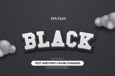 Siyah zarif basit düzenlenebilir metin efekti. vektör dosyası