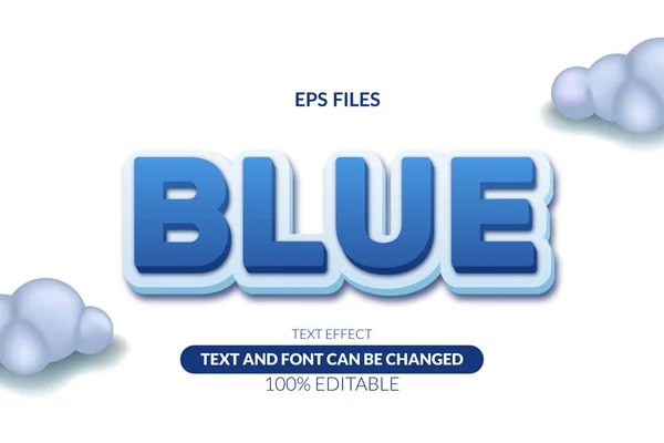 Blue Fun Happy Enjoy Bright Editable Font Eps Vector File — Stock Vector