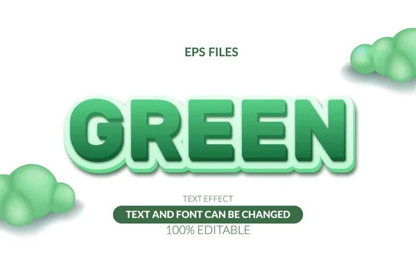Verde Divertido Feliz Disfrutar Fuente Editable Brillante Eps Archivo Vectorial — Vector de stock