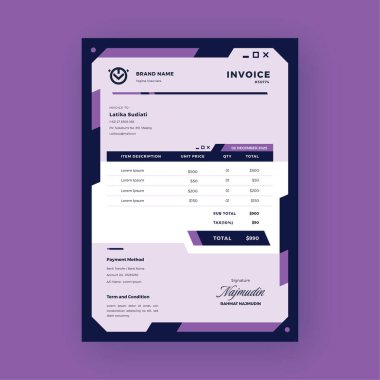 diyez modern oyun esport fatura işi a4 yazdırma şablonu
