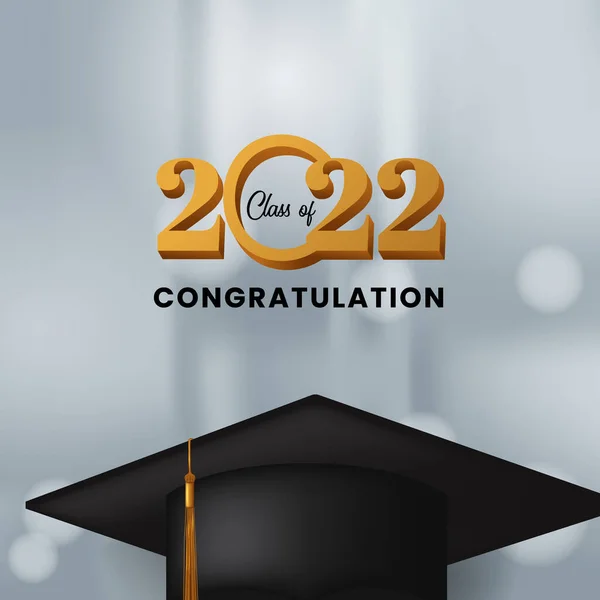 Classe 2022 Congratulação Graduados Com Tampa Graduação Com Fundo Branco — Vetor de Stock