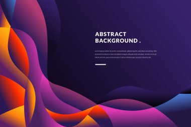 Mor baskın renk ile zarif soyut dalga düz arkaplan