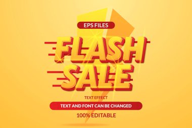 Flaş satış indirimi indirimi özel teklif düzenlenebilir metin efekti. vektör dosyası