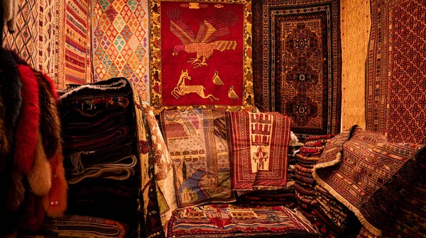 Handmade Wool Carpets Beautiful Prints — стоковое фото
