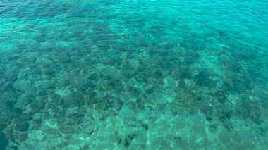 Mavi deniz ve turkuaz okyanusla güzel tropikal su yüzeyi