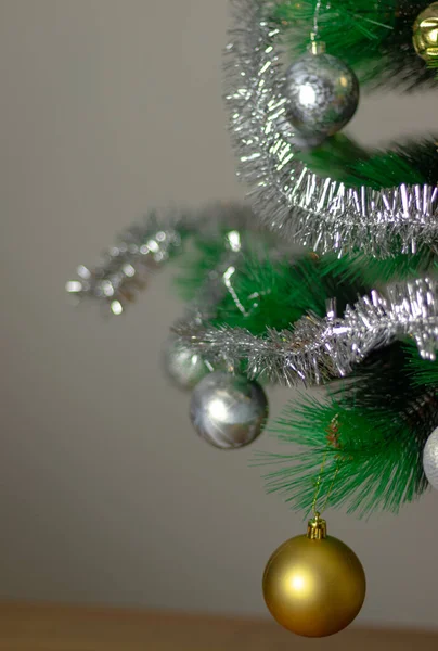 Arbre Noël Avec Des Boules Arbre Heureux Nouvelle Année Avec — Photo