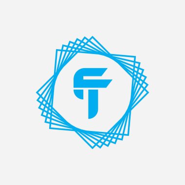 İlk harf tf veya ft logo vektör tasarım şablonu